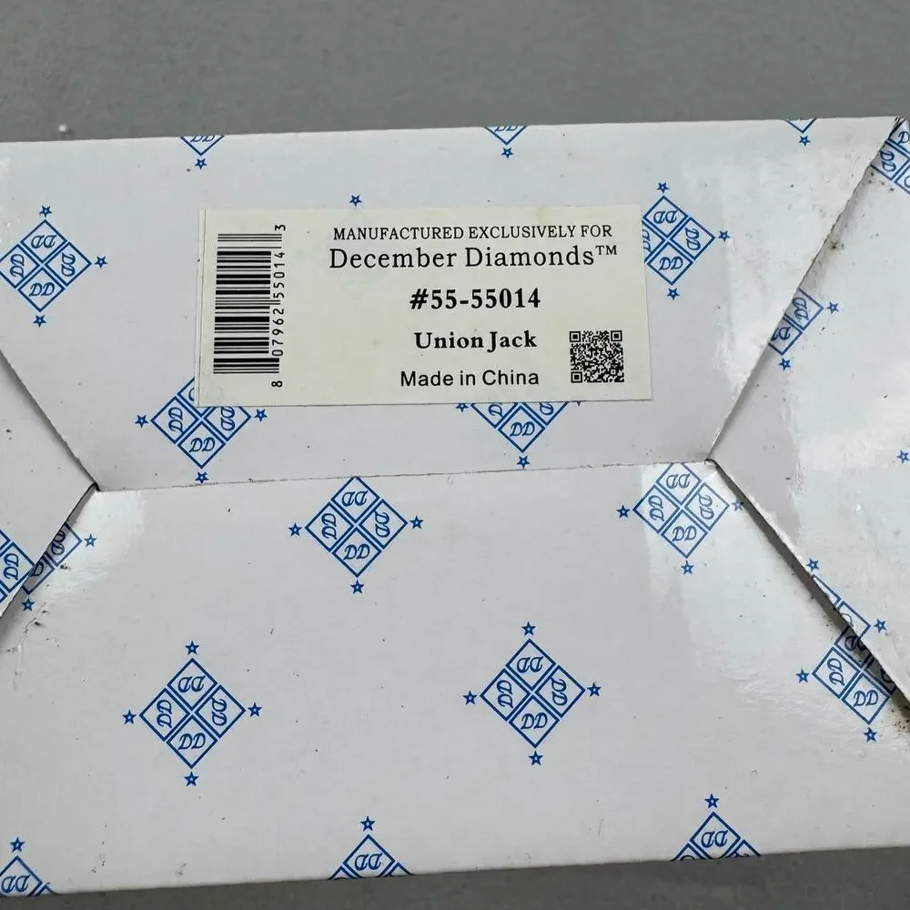 December Diamonds Union Jack Merman Ornament 55-55014 2016 Boxed UK Flag Retired